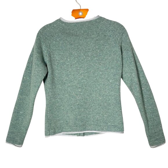 Irelands Eye Women's Wool Cashmere Green Cardigan Irish Coastal Earthy M - Picture 2 of 6